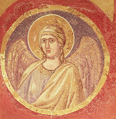 Dettaglio di un angelo dalla Navicella, la Nave della Chiesa, c.1300 da Giotto di Bondone